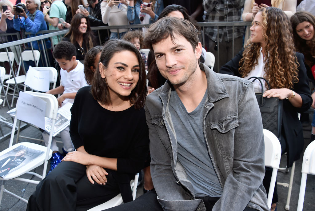 Actors Mila Kunis and Ashton Kutcher at the Zoe Saldana Walk Of Fame Star Ceremony, on May 3, 2018, in Hollywood, California. | Source: Getty Images